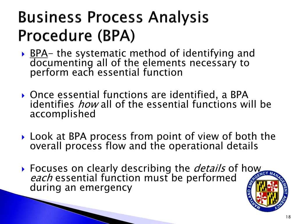 bpa the systematic method of identifying