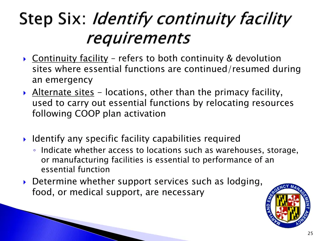 continuity facility refers to both continuity