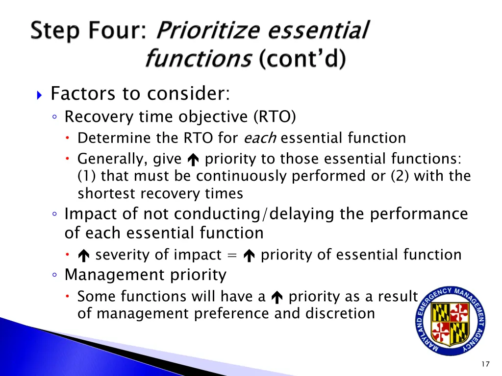 factors to consider recovery time objective