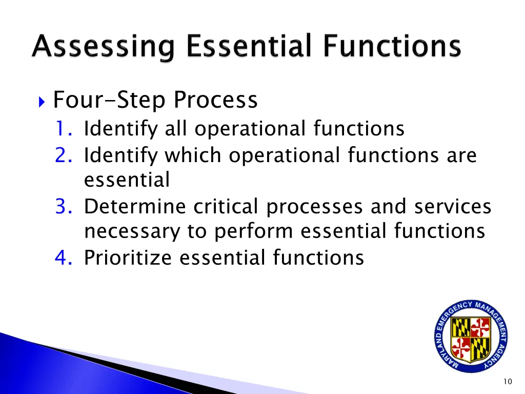 four step process 1 identify all operational