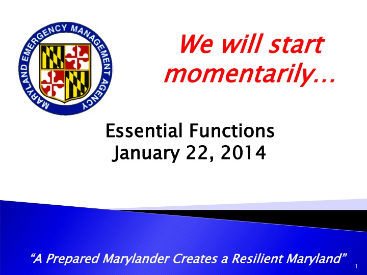 we will start momentarily