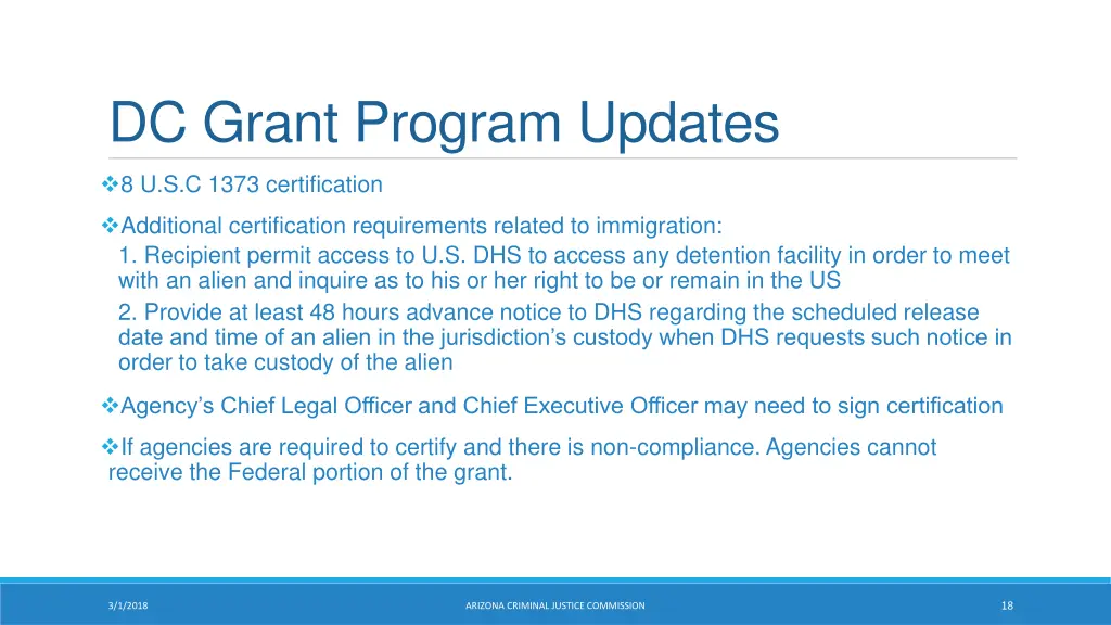 dc grant program updates