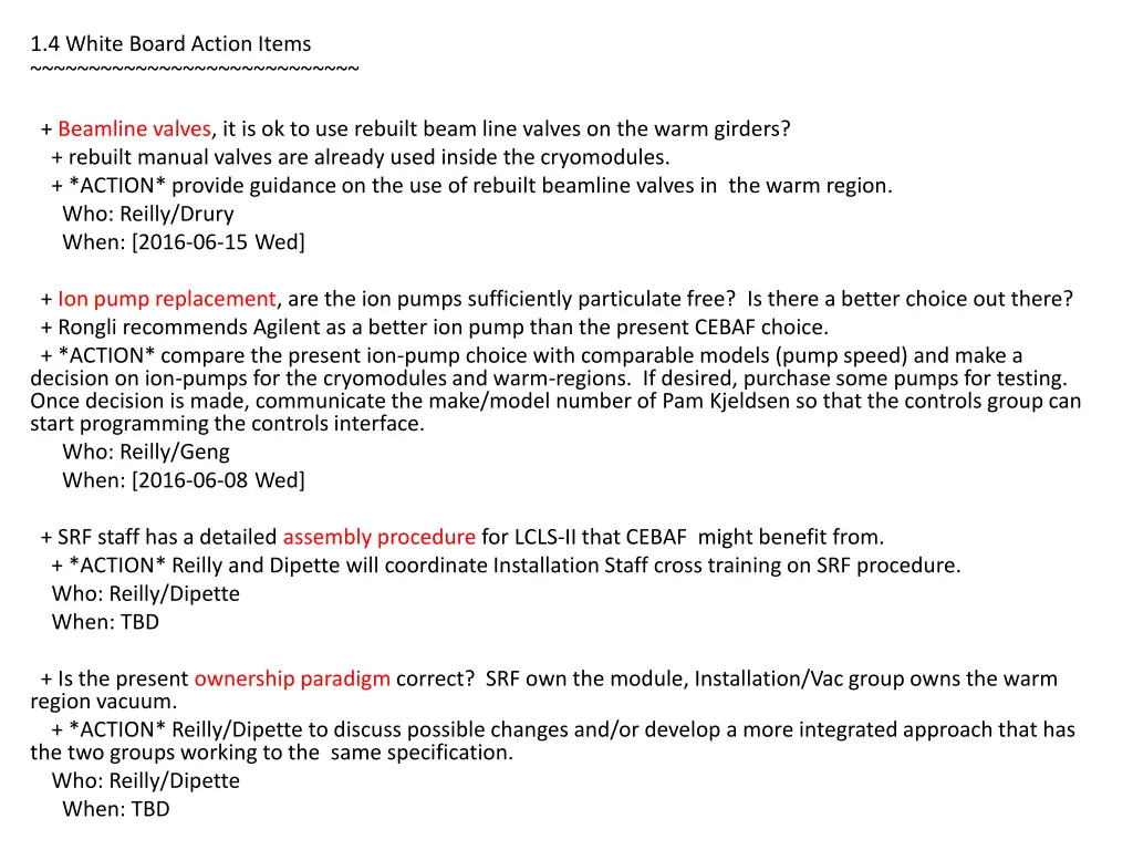 1 4 white board action items