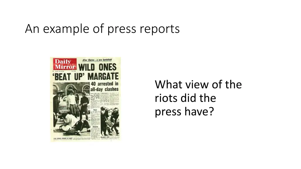 an example of press reports