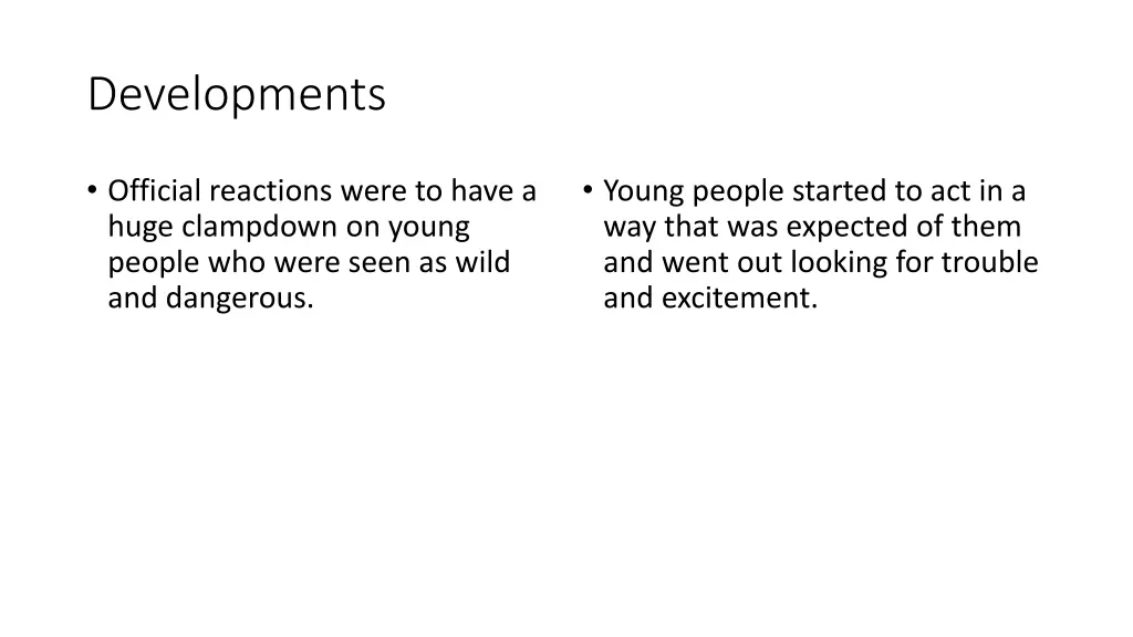 developments