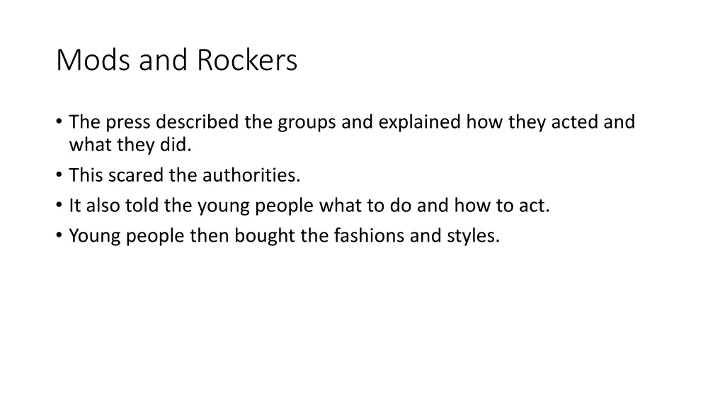 mods and rockers