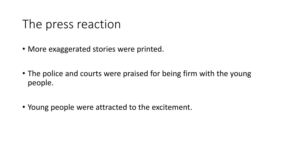 the press reaction