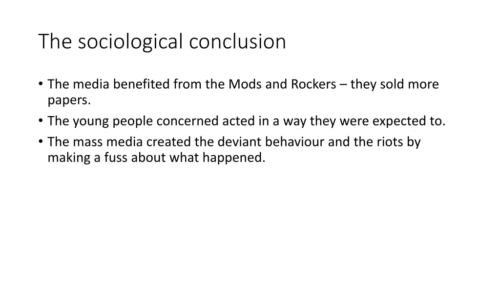 the sociological conclusion