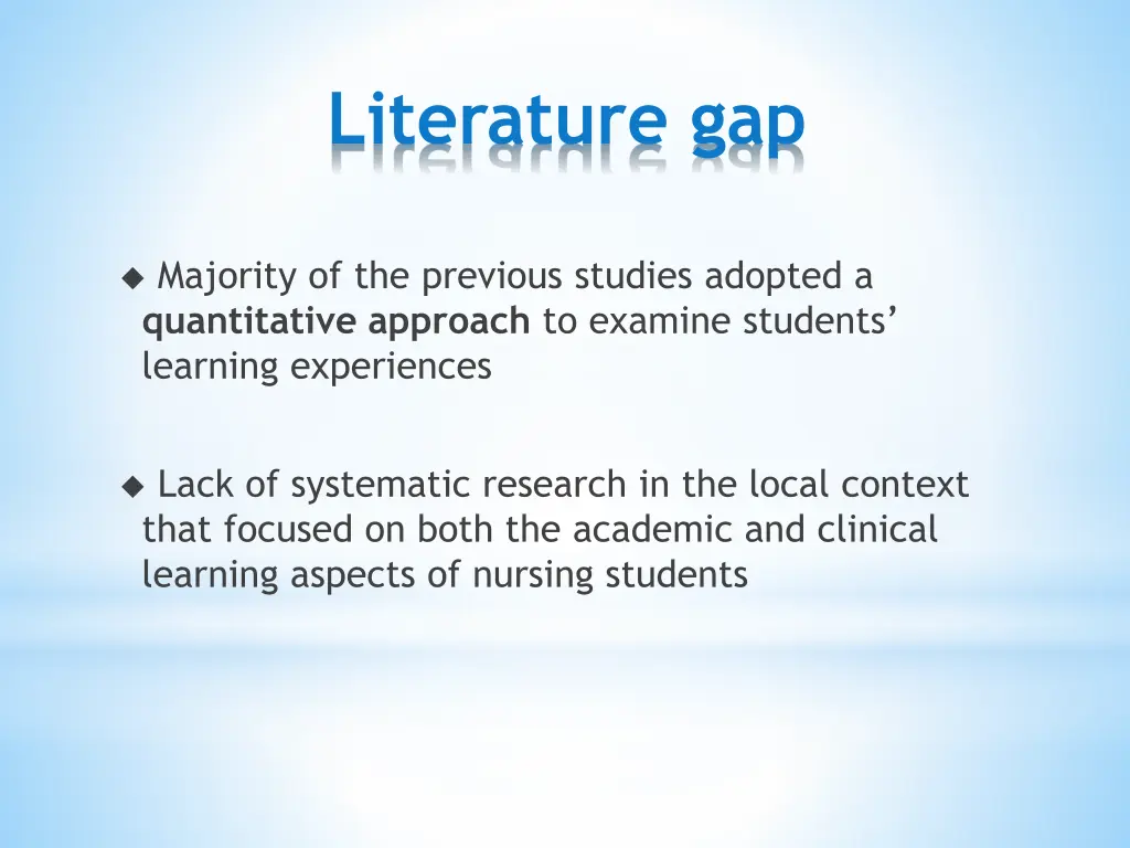 literature gap