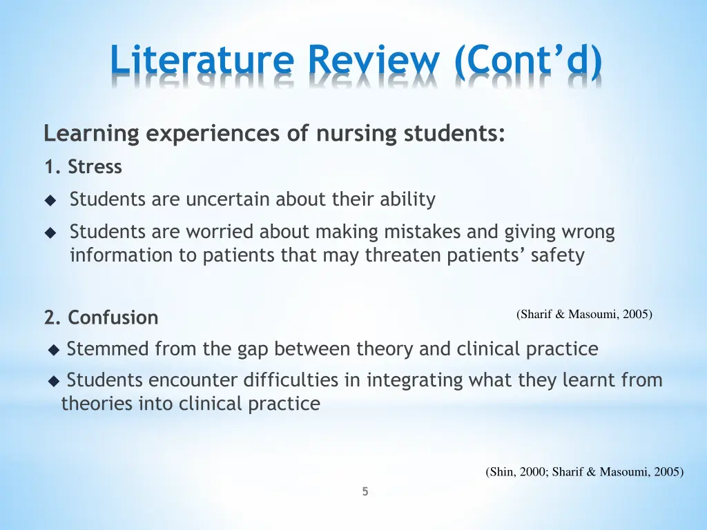 literature review cont d