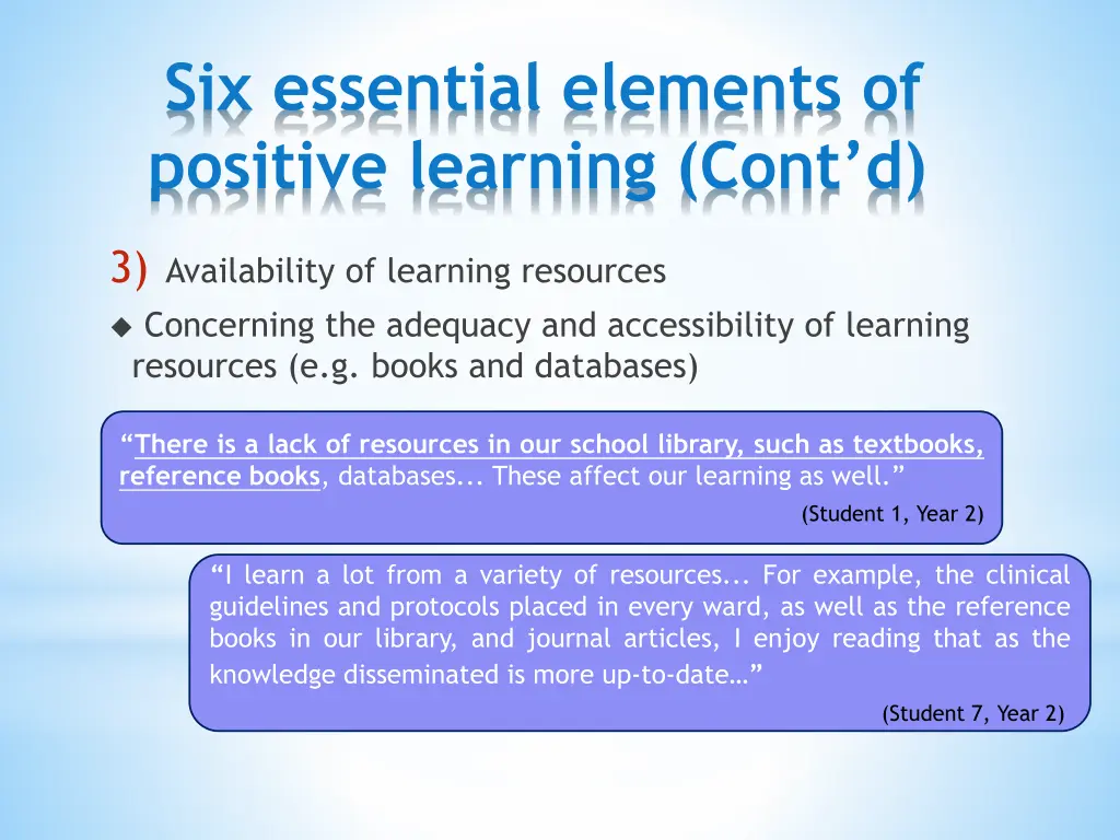 six essential elements of positive learning cont d 2