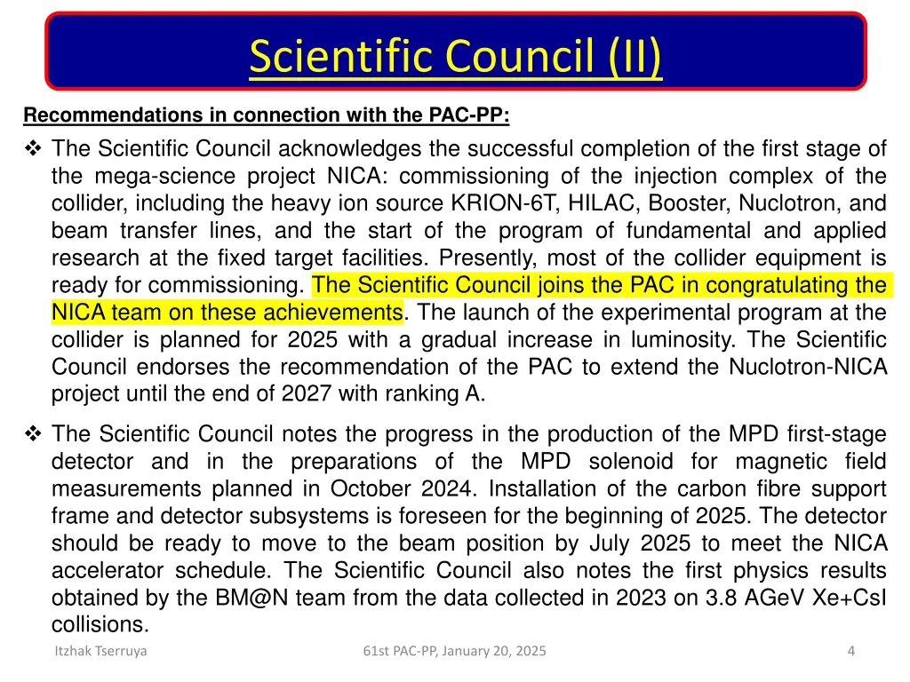 scientific council ii