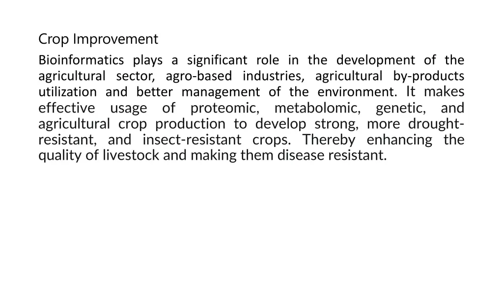 crop improvement bioinformatics plays