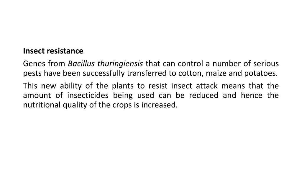 insect resistance genes from bacillus