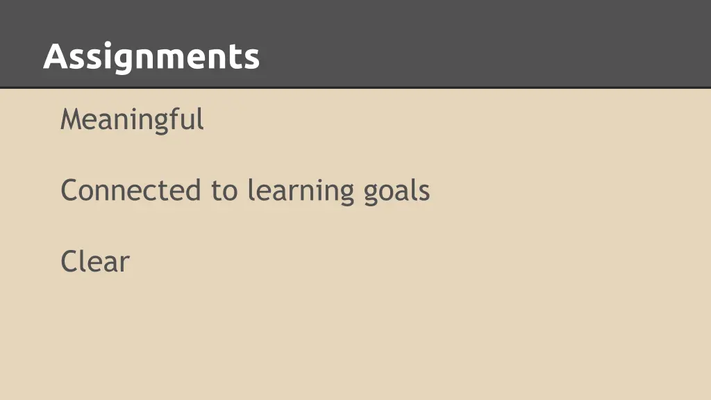 assignments