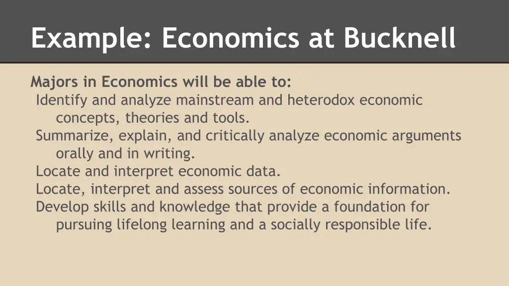 example economics at bucknell