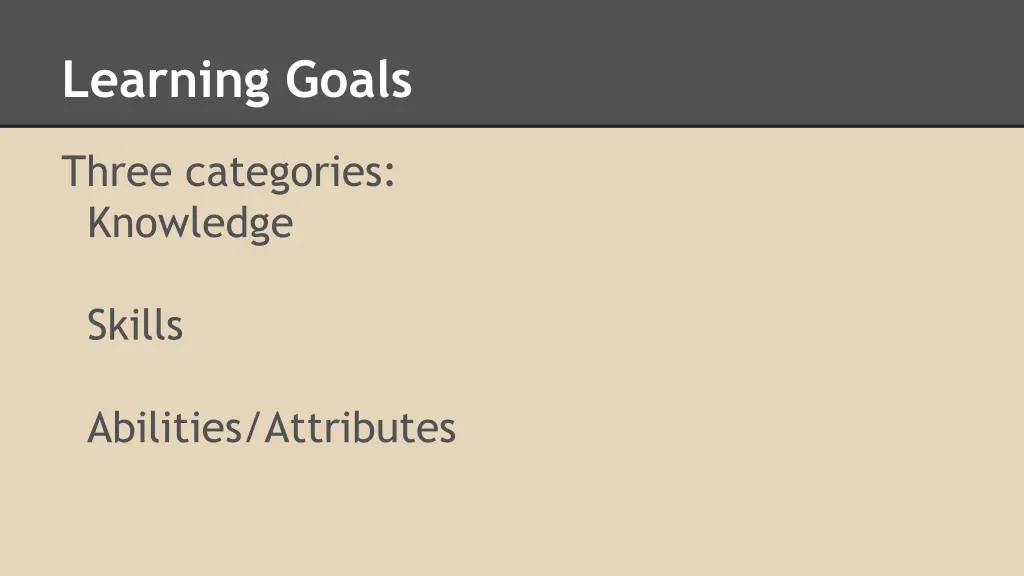 learning goals 1