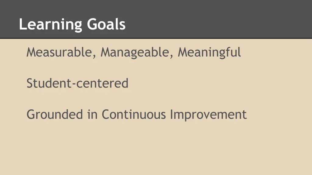 learning goals