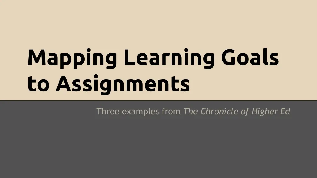 mapping learning goals to assignments