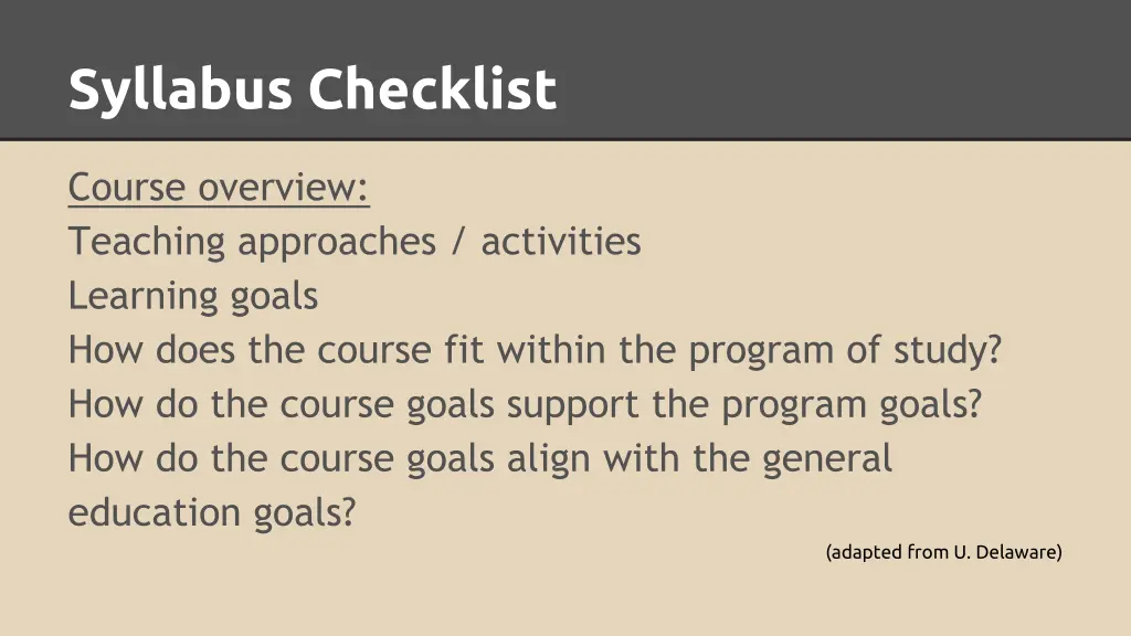 syllabus checklist