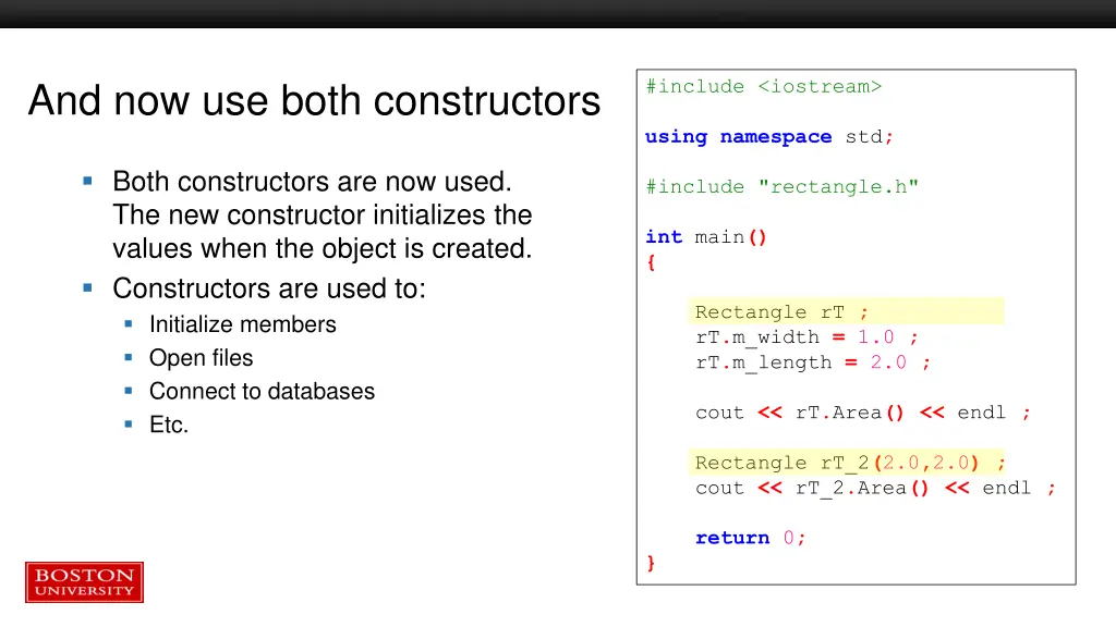 and now use both constructors