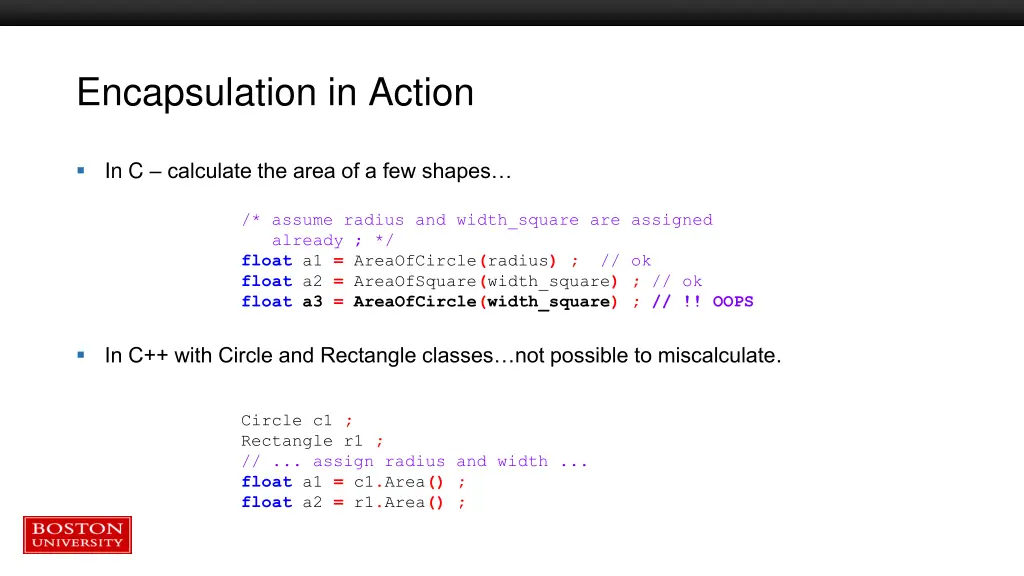 encapsulation in action