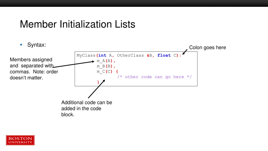 member initialization lists