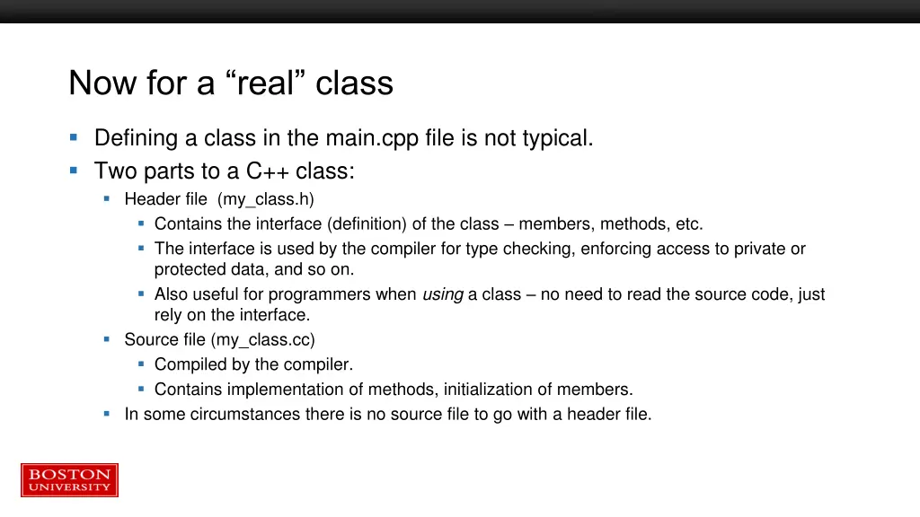 now for a real class