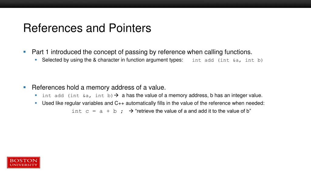 references and pointers