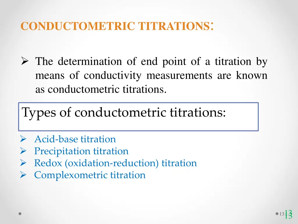 conductometric titrations