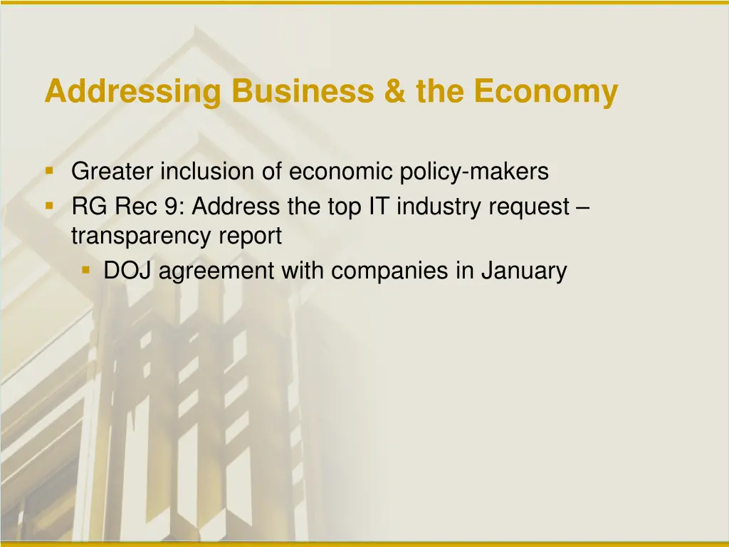 addressing business the economy