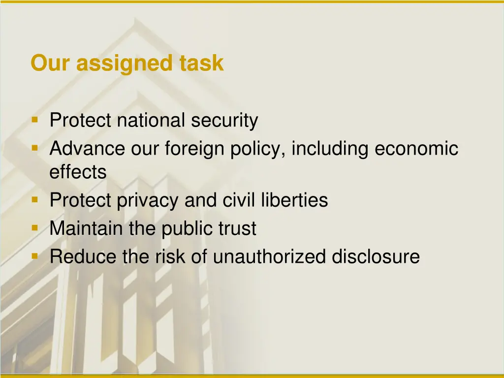 our assigned task