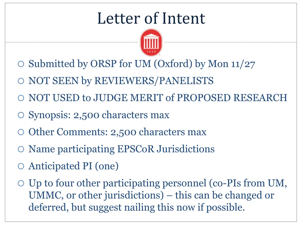 letter of intent