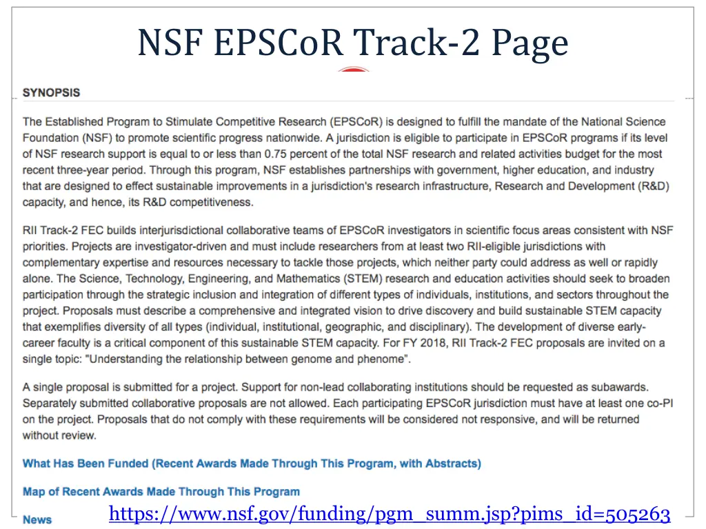 nsf epscor track 2 page 1