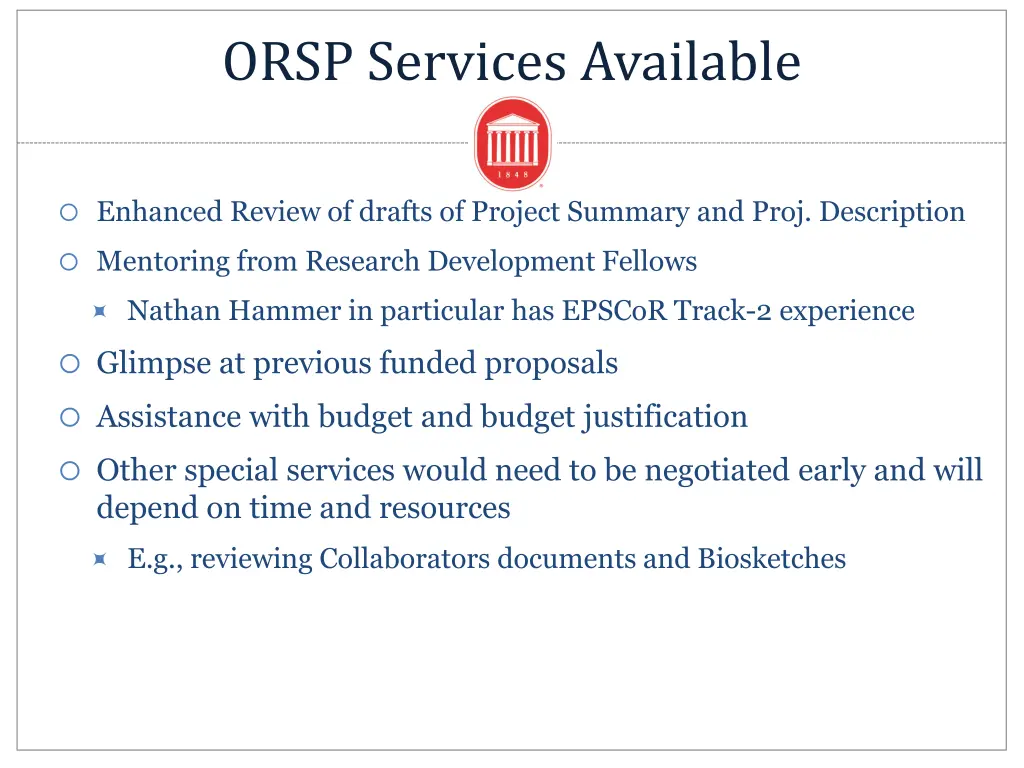 orsp services available