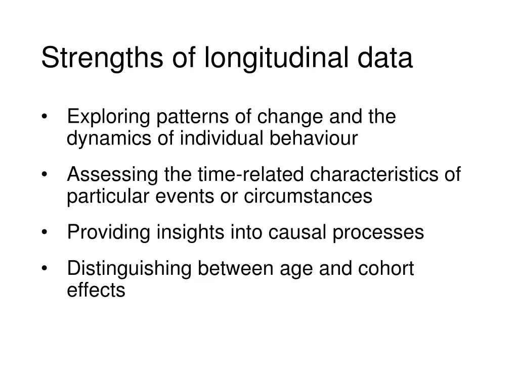 strengths of longitudinal data 1