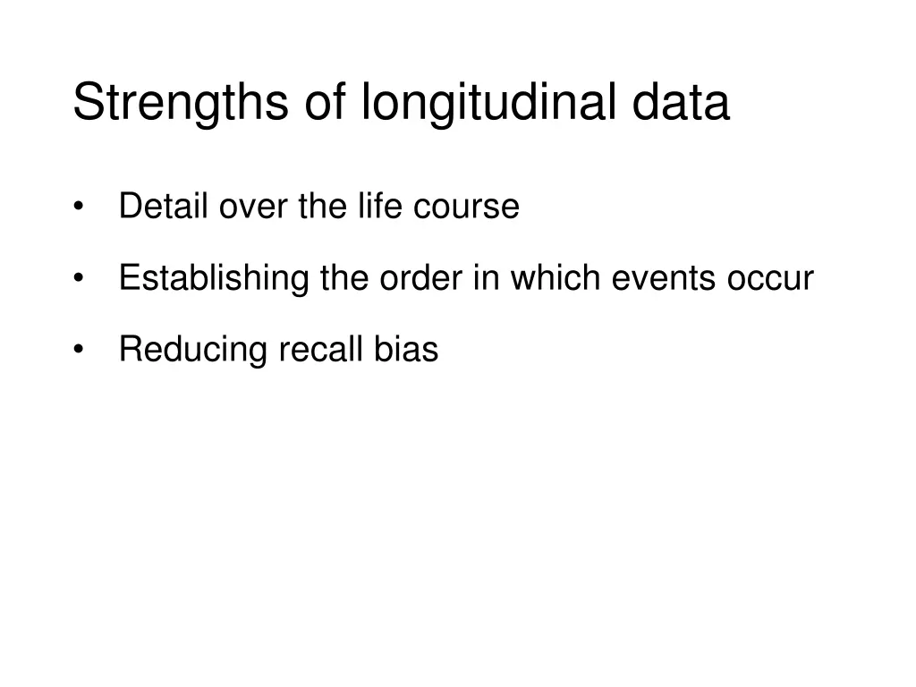 strengths of longitudinal data
