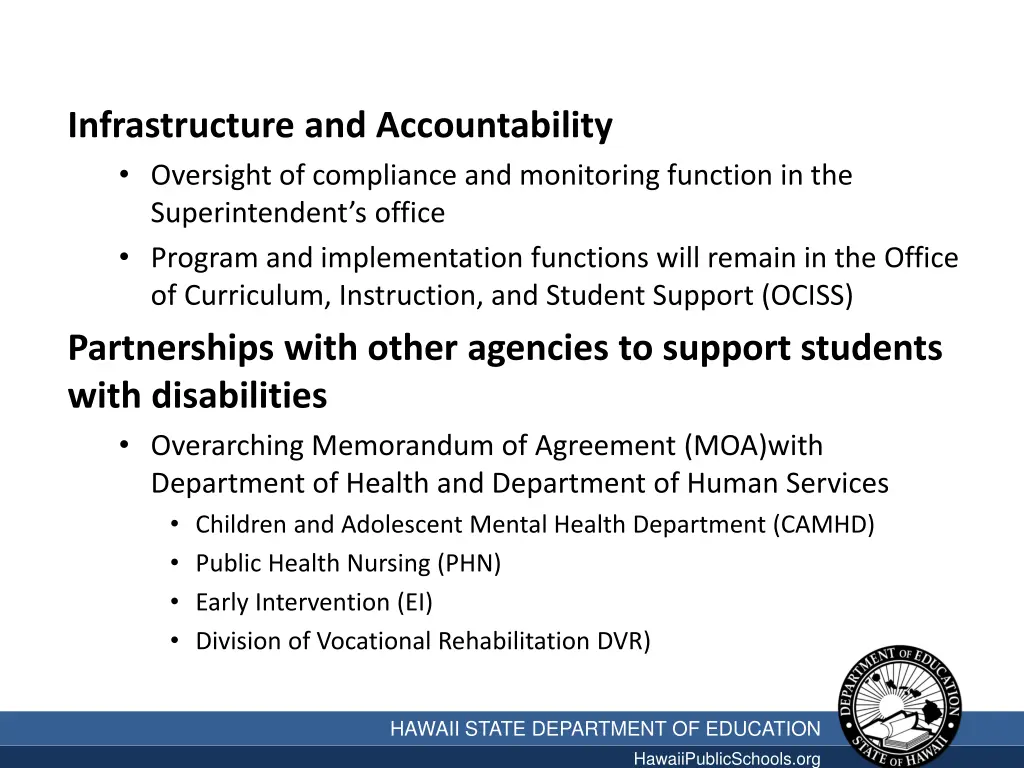 infrastructure and accountability oversight