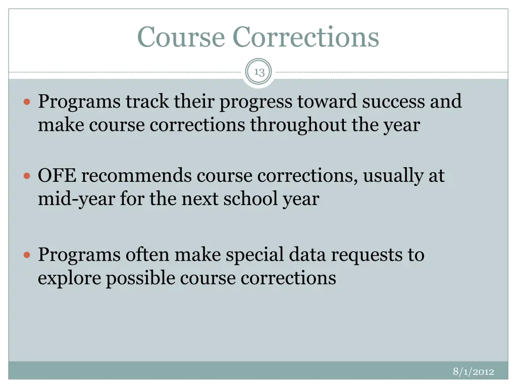 course corrections