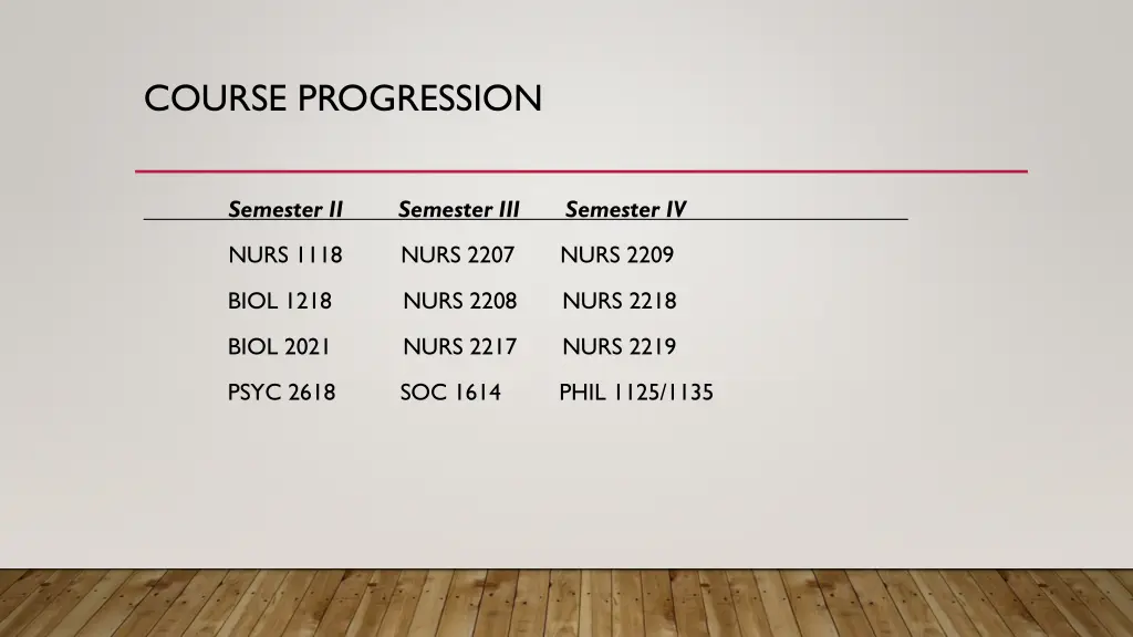 course progression