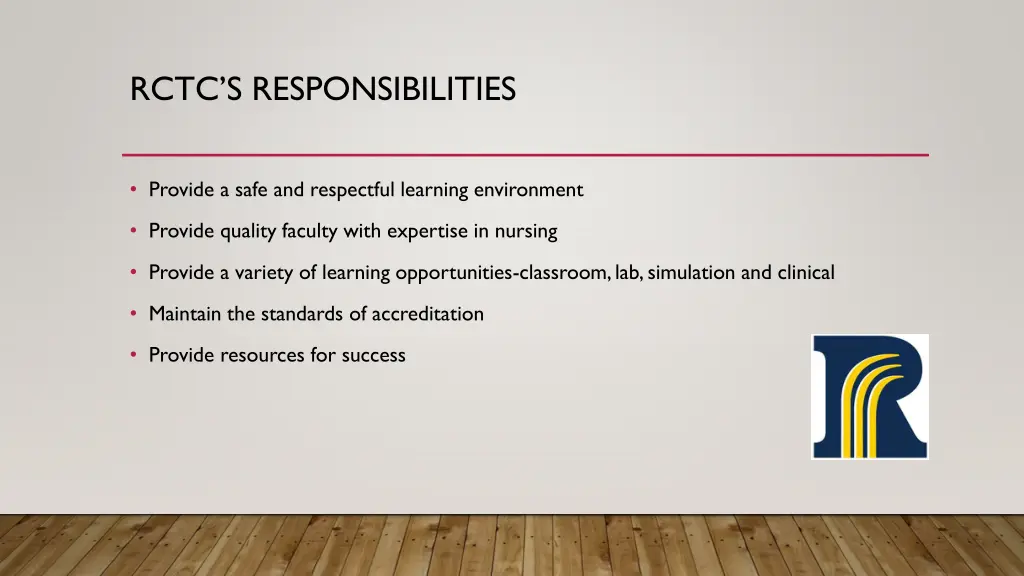 rctc s responsibilities