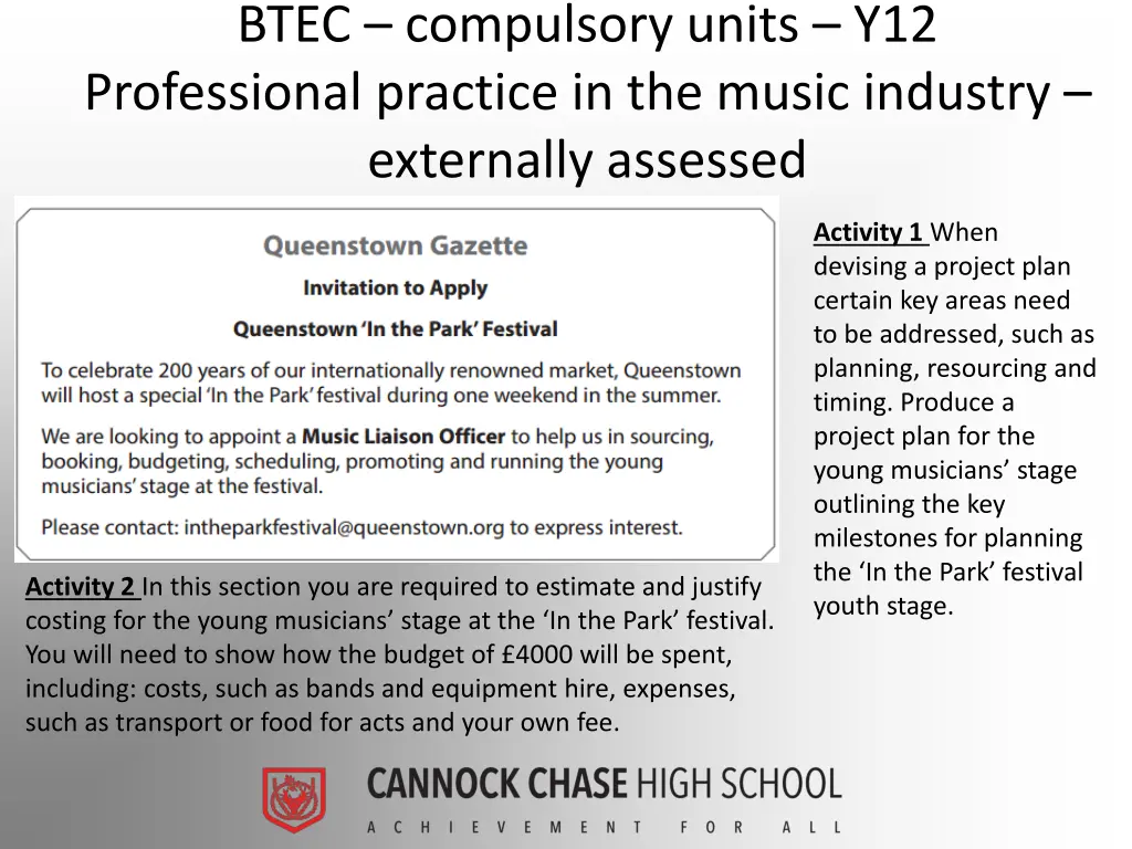 btec compulsory units y12 professional practice 1