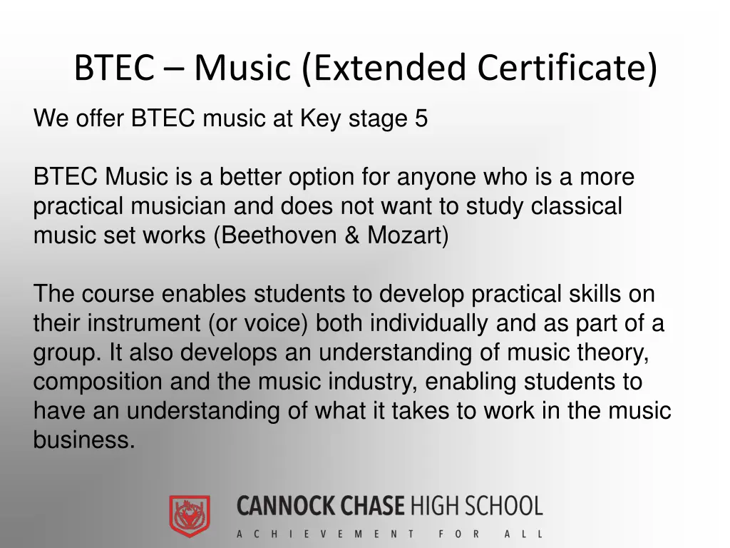 btec music extended certificate
