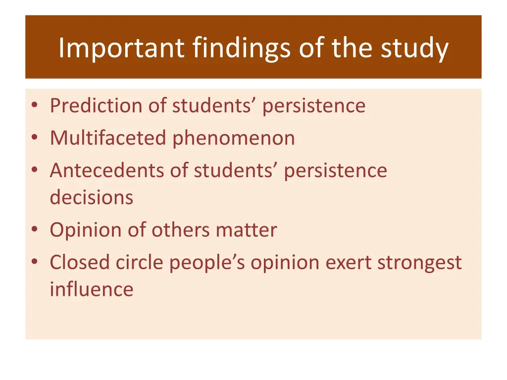 important findings of the study