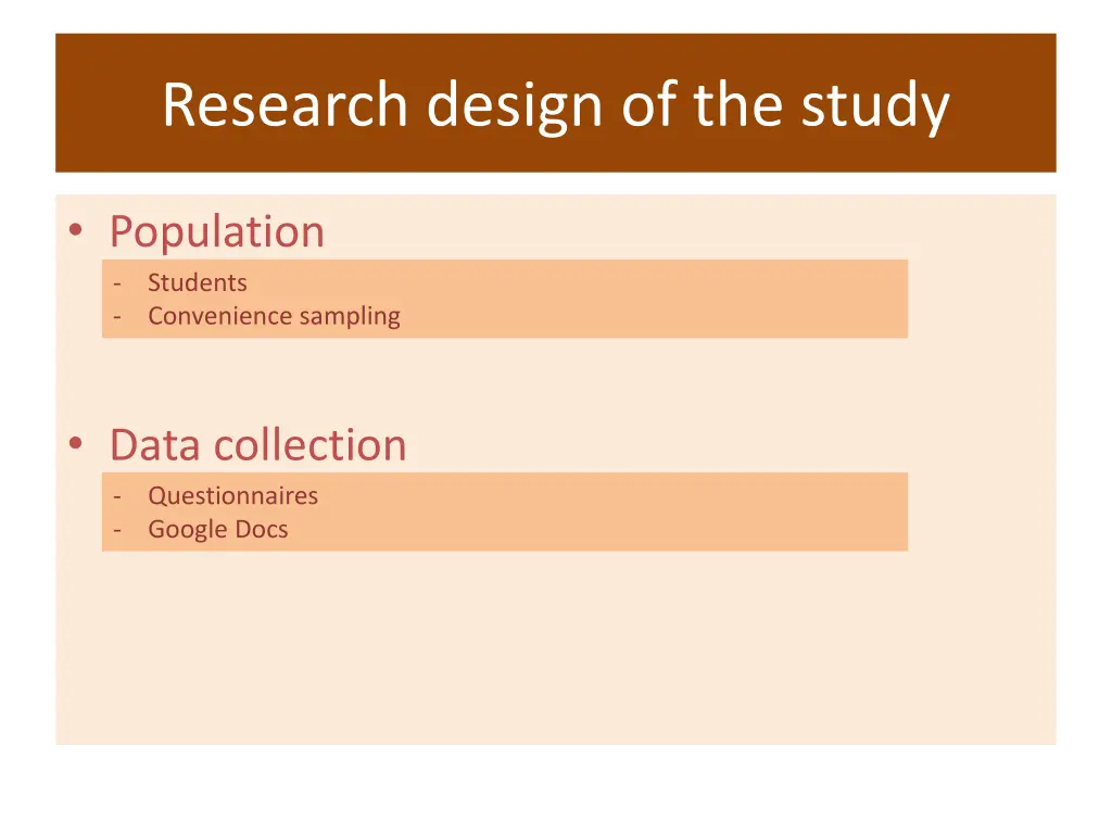 research design of the study
