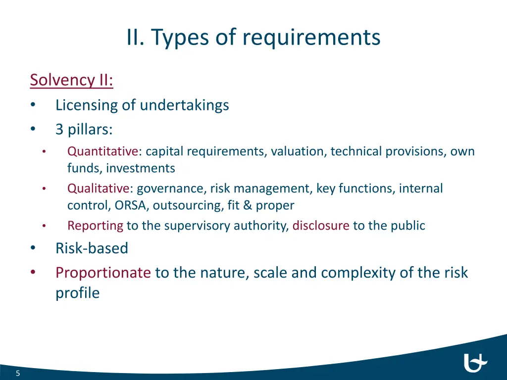 ii types of requirements