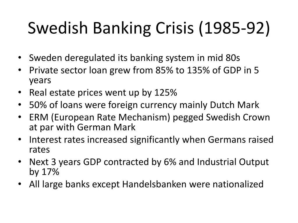 swedish banking crisis 1985 92