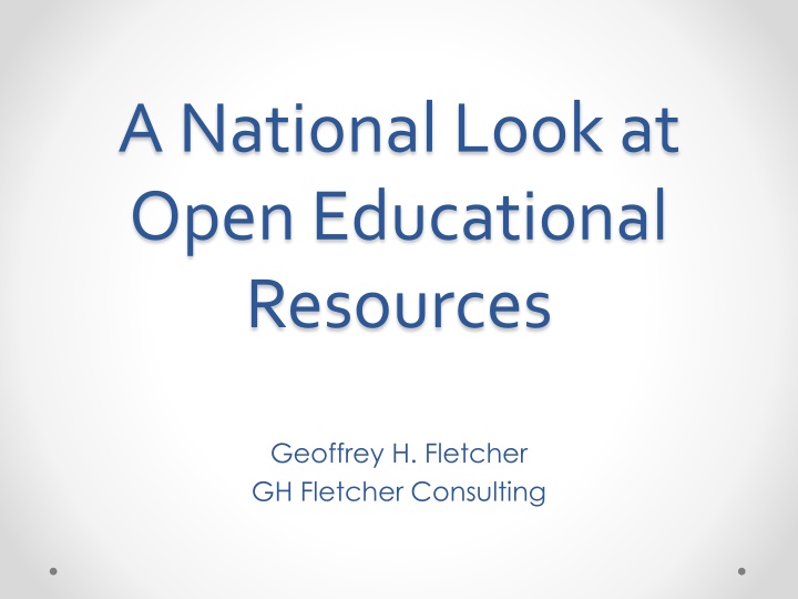 a national look at open educational resources