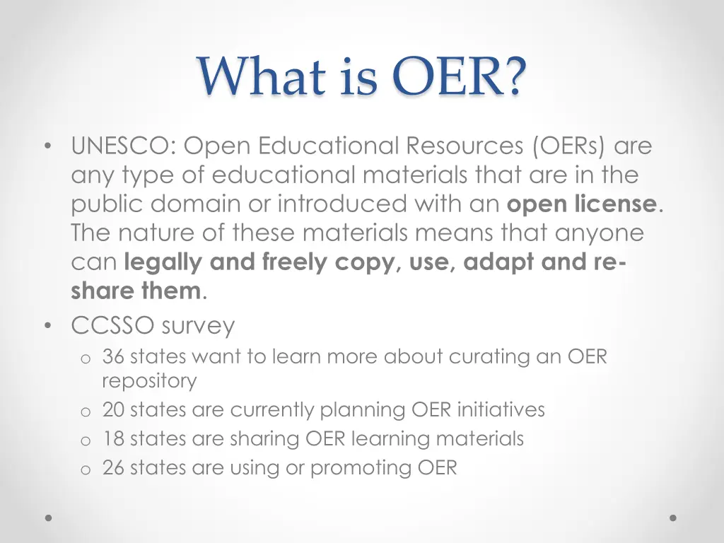 what is oer