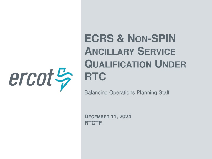 ecrs n on spin a ncillary s ervice q ualification